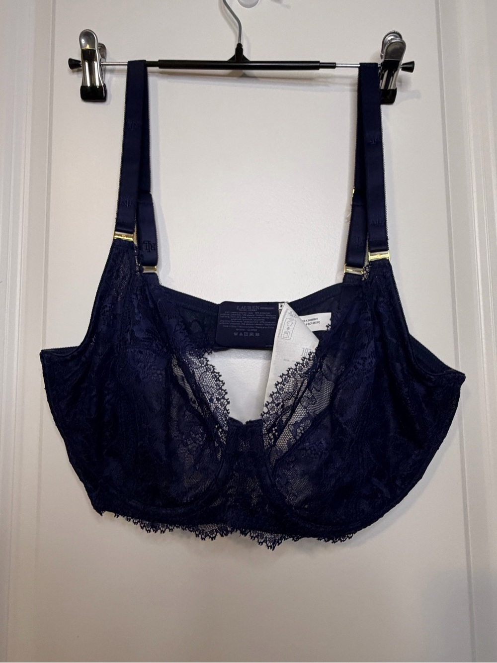 Ralph Lauren Navy Lace Underwire Bra Lace Elegant